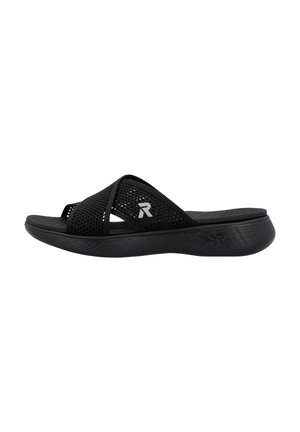 Pantolette flach - schwarz