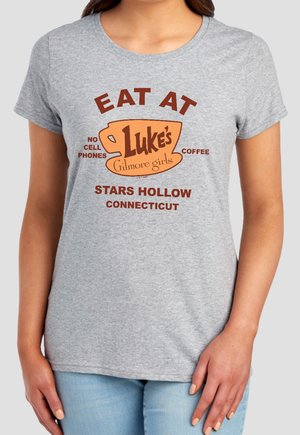 Cotton Soul, GILMORE GIRLS EAT AT LUKES - Print T-shirt - mottled light grey