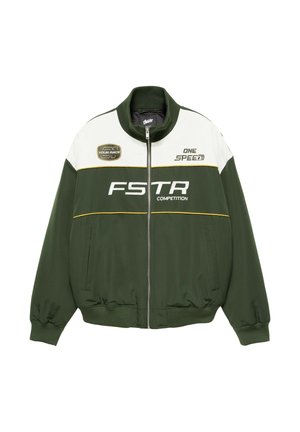 PULL&BEAR, RACING GRAPHIC - PUFFER JACKET - Blouson bomber - light green