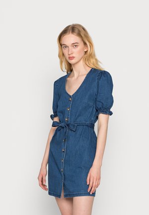 ONL DAISYPUFF BELT DRESS - Vestido informal - dark blue denim