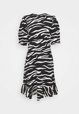 FRILL SKATER MINI - Day dress - black