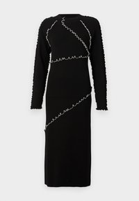 OBJJANNE DRESS - Strickkleid - black/cloud dancer