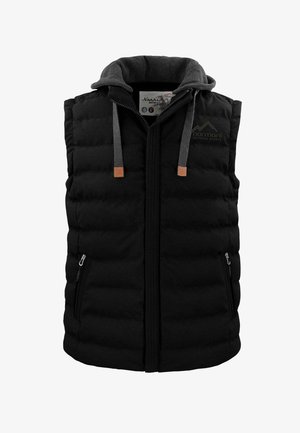 OUTDOOR WATTIERTE WINTER-STEPP MIT KAPUZE - Waistcoat - schwarz