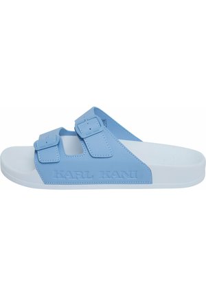 Pantolette flach - lightblue white