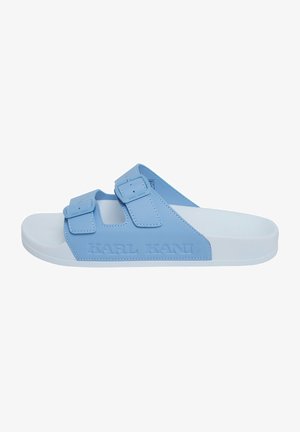 Pantolette flach - lightblue white