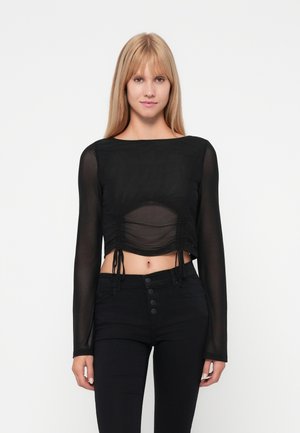 NMJANE BOAT NECK DETAIL - Longsleeve - black