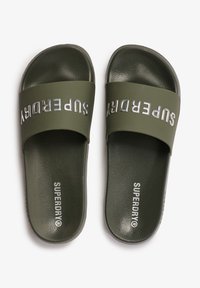 Superdry & Co LUXE LOGO - Badesandaler - army khaki silver