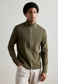 Lindbergh ZIP CARDIGAN - Neuletakki - olive