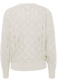 ICHI Stickad tröja - off-white