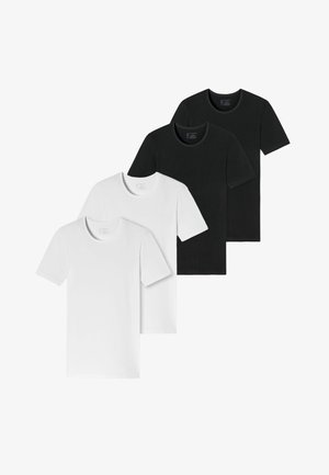 Schiesser 4-PACK - Maglietta intima - schwarz weiss