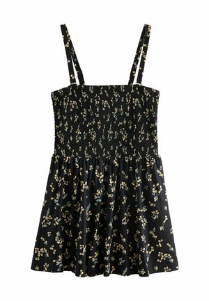 SHAPING SHIRRED BANDEAU  - Badeanzug - black ditsy floral