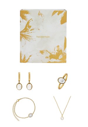 GESCHENKSET PERLE - MEHRTEILIG 4 SCHMUCKSTÜCKE - Adventskalender - goldfarbend