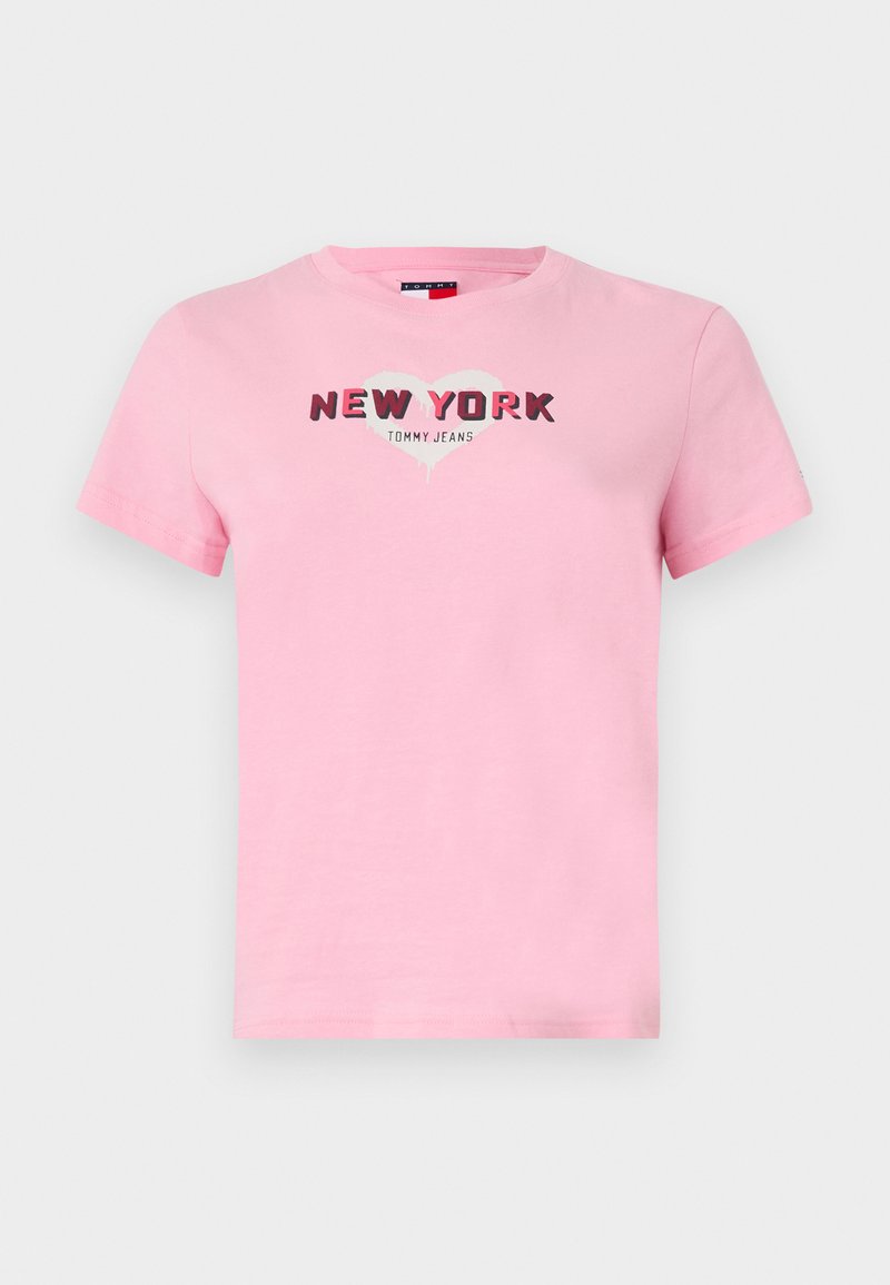 Tommy Jeans T-shirt print donkerroze Tommy Jeans T-shirt print donkerroze