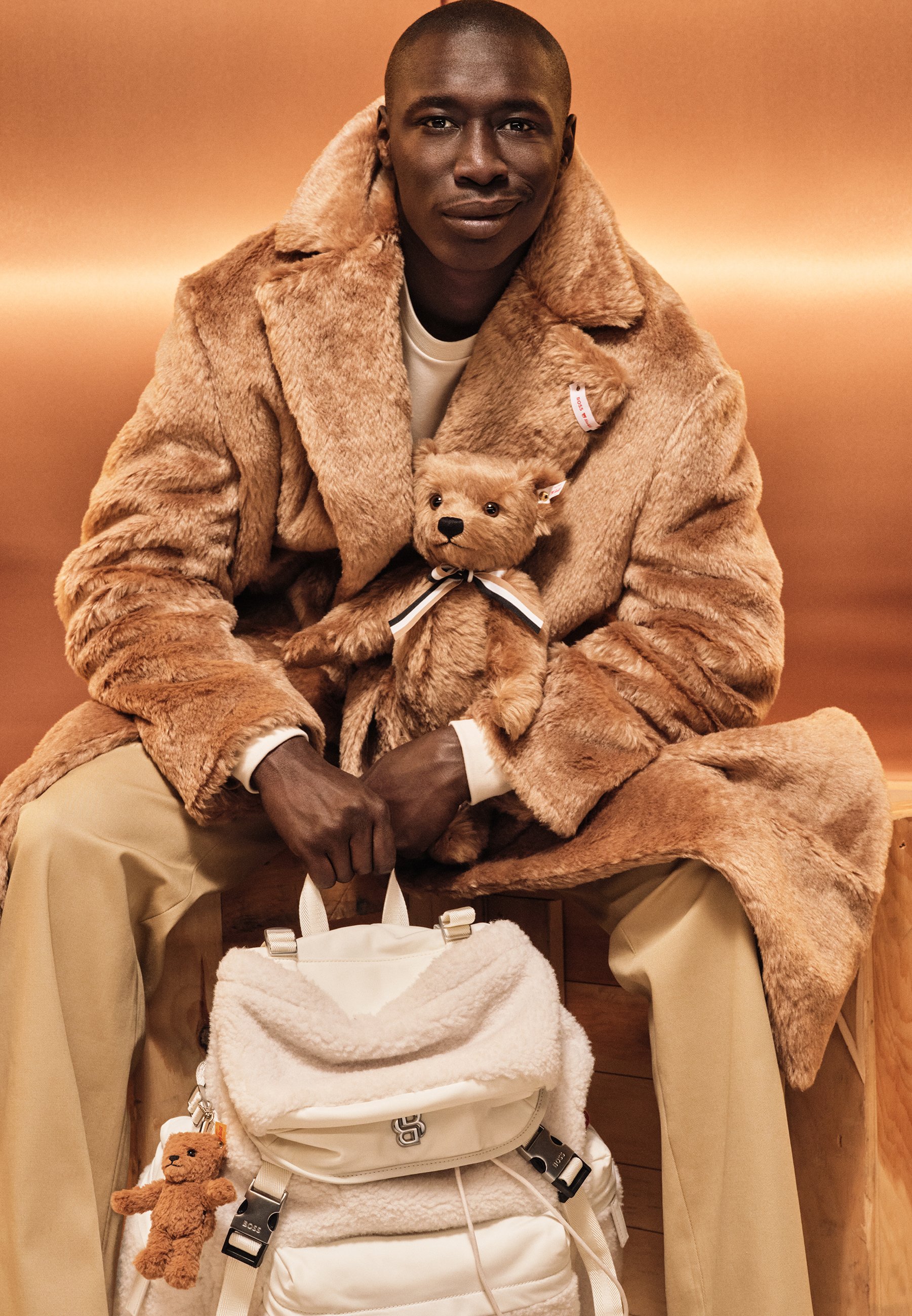 BOSS BOSS X STEIFF - Winter coat - medium beige/beige - Zalando.co.uk