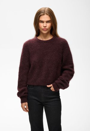 Gestuz DEBBIE SHORT PULLOVER - Striktrøje - plum melange