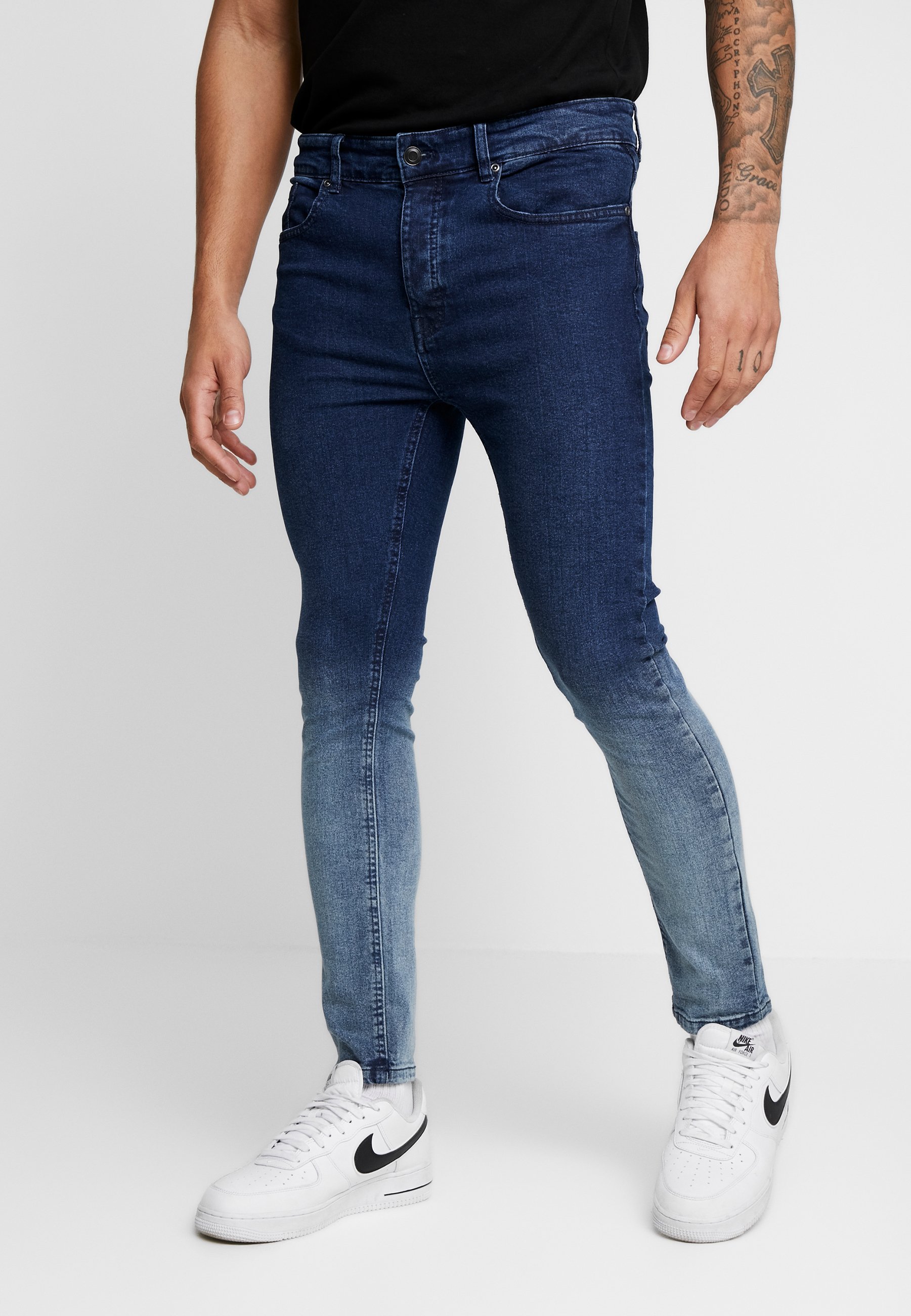 Brave Soul CLARK Jeans Skinny Fit blue dip dyeblå Brave Soul CLARK - Jeans Skinny Fit - grey dip dye