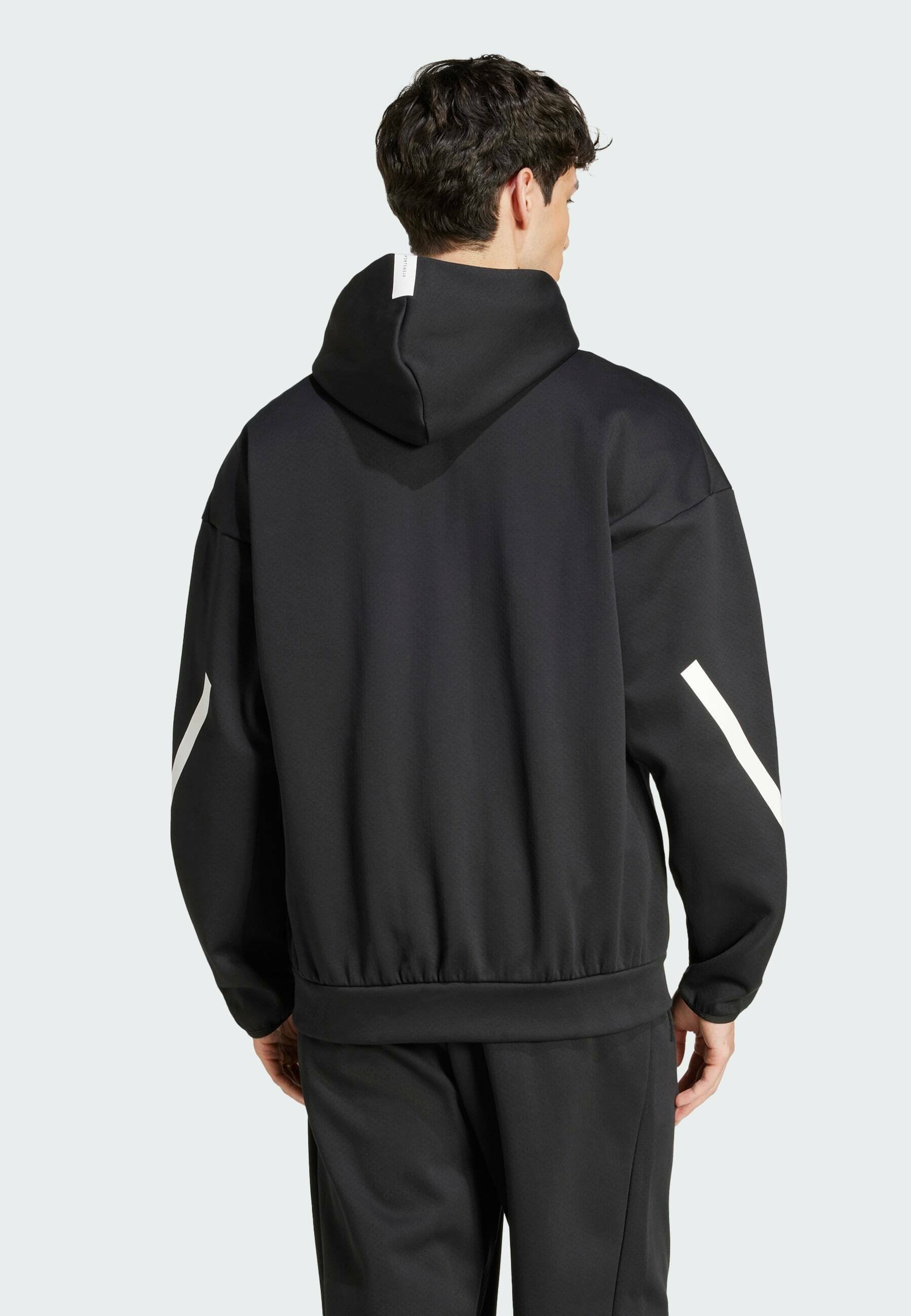adidas Sportswear Z.N.E. - Zip-up sweatshirt - black white