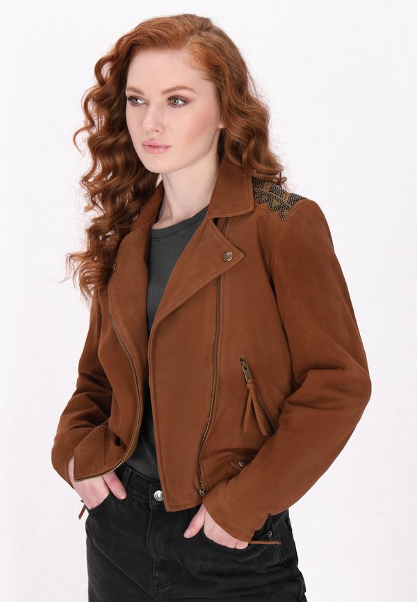 Lederjacke - cognac