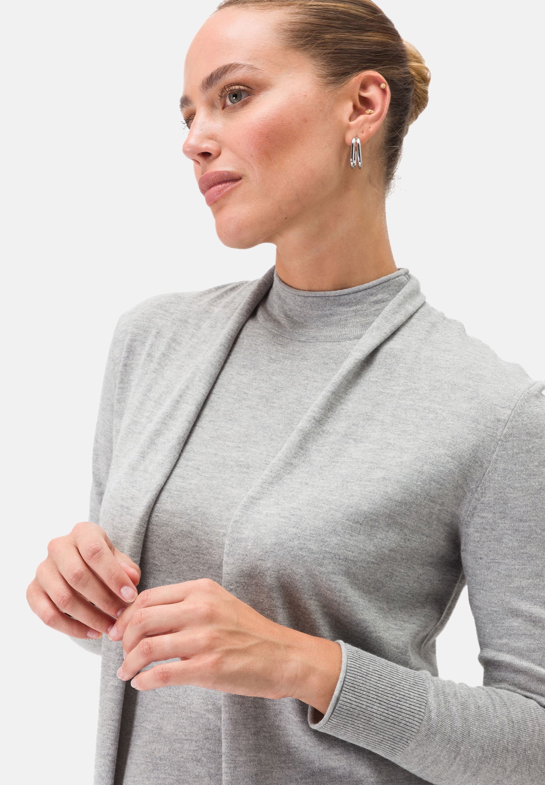 zero OFFENER STYLE - Strickjacke - grey melange/grau - Zalando