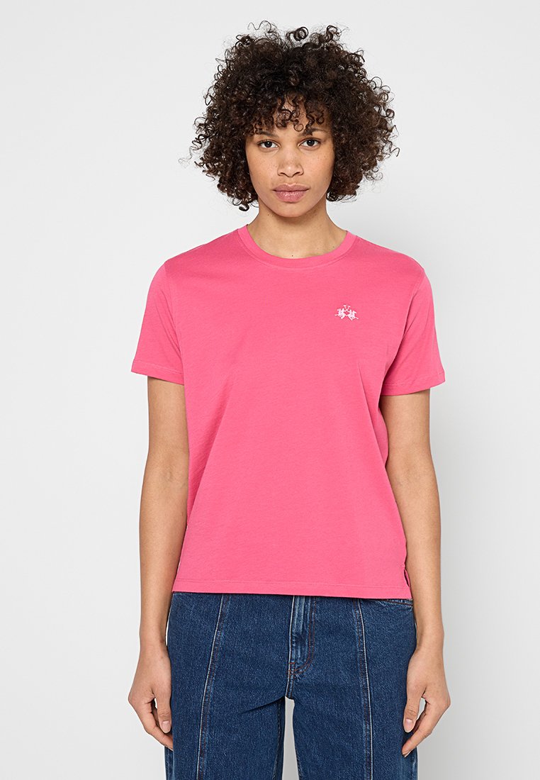 LA MARTINA T-shirt basic donkerroze
