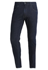 Mörkblå denimjeans med slim fit. Har dragkedja, fem fickor och diskret sömnad. Tillverkade av bomull med lite stretch för komfort.