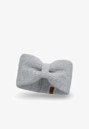 Szürke kötött fejpánt csavart csomó kialakítással, puha tapintású és kényelmes illeszkedésű, melegséget és stílust biztosít.