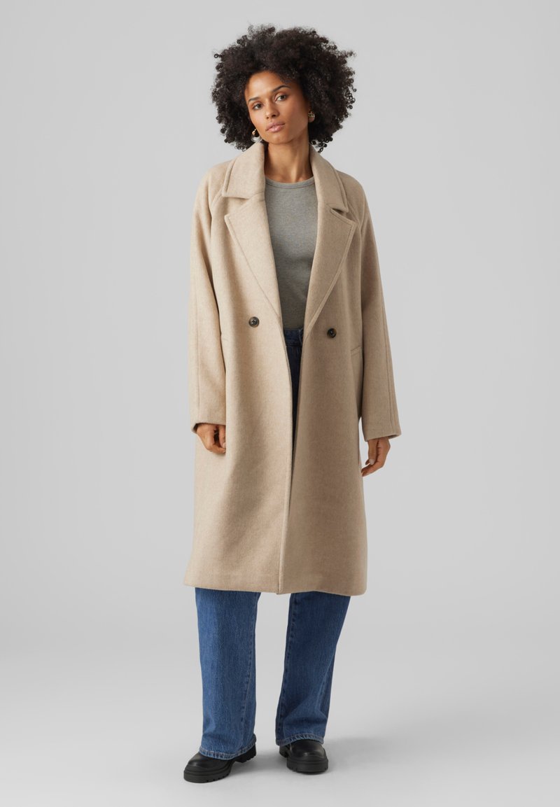 Vero Moda VMHAZEL LONG COAT Cappotto classico silver mink/melange