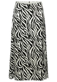 Zwart-wit rok met een zebraprint, gemaakt van lichtgewicht stof, met een vloeiende uitstraling en een rits aan de achterkant.
