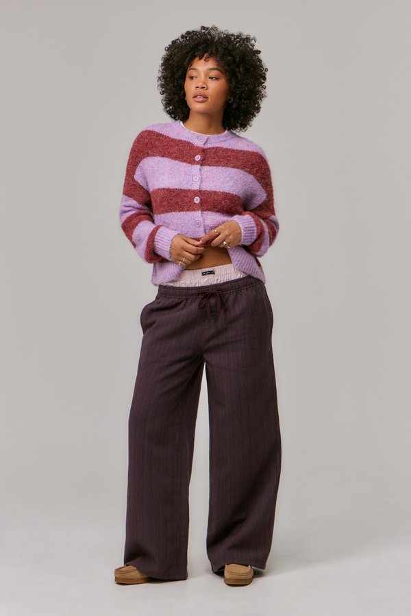 AMI HEAVY PULL ON TROUSER - Trousers - burgundy3