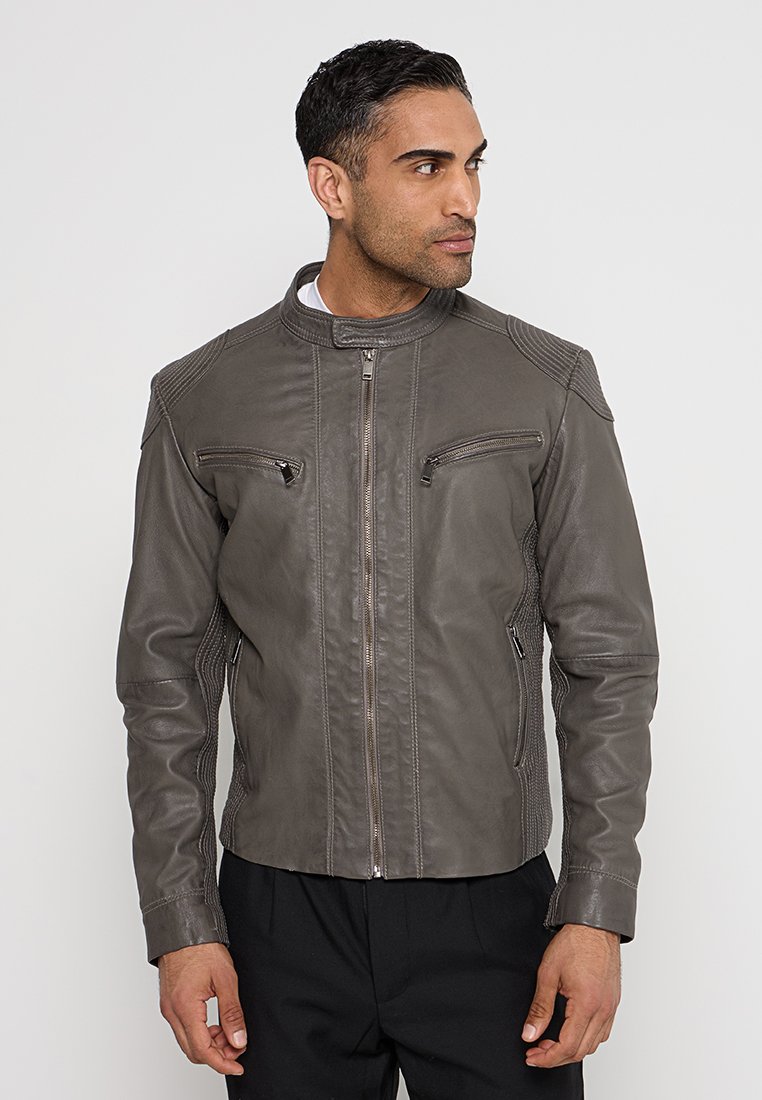 Kaporal Leren jas graniet