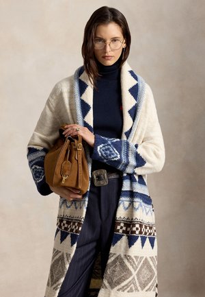 Polo Ralph Lauren, GEO-MOTIF WOOL CARDIGAN COAT - Жилетка - cream/blue multi