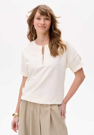 blue shadow Bluse - white
