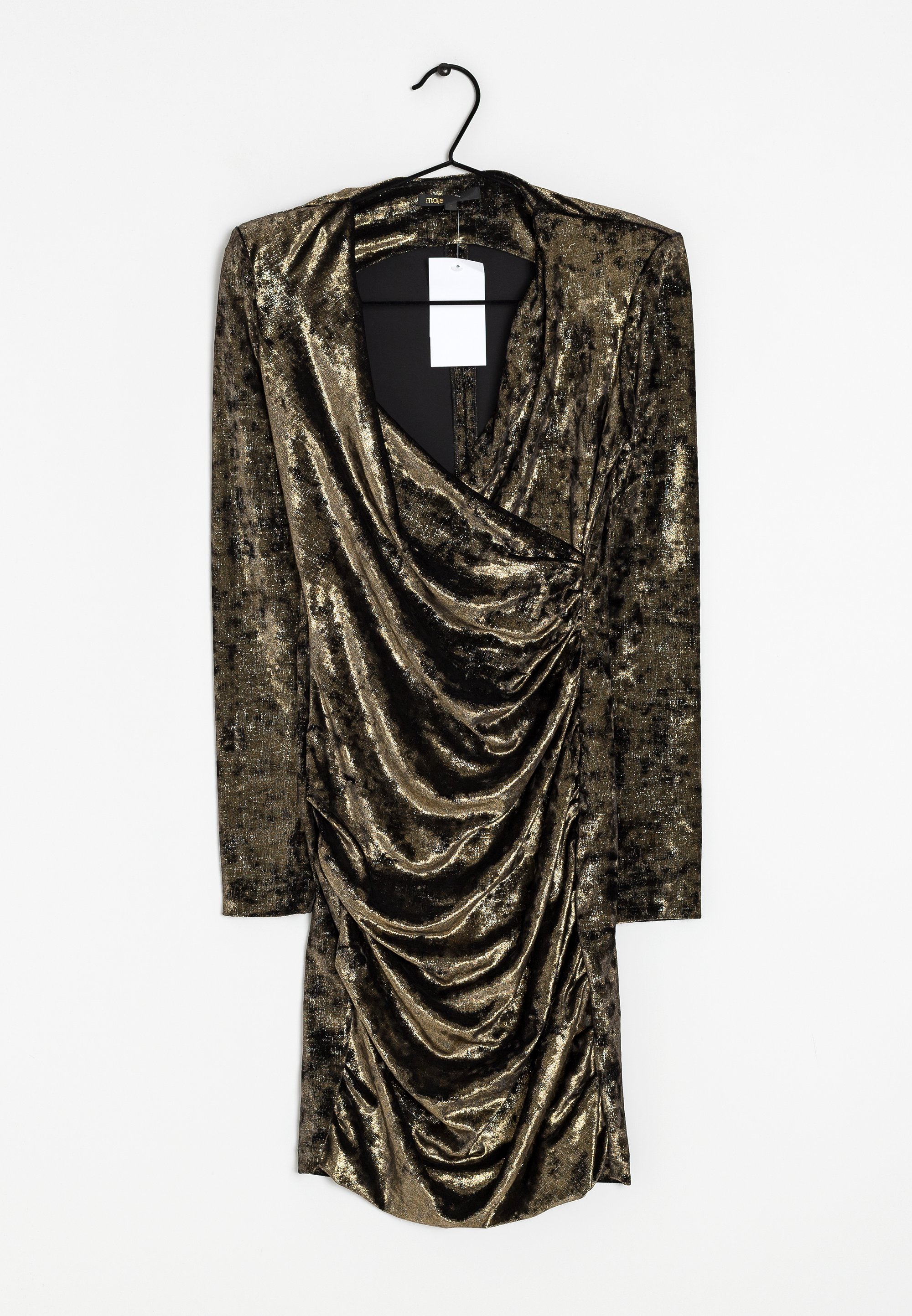 maje black and gold dress Metallic maxi dress