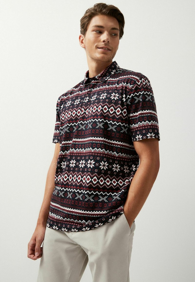 Next CHRISTMAS Polo shirt navy blue fairisle pattern/blue Zalando