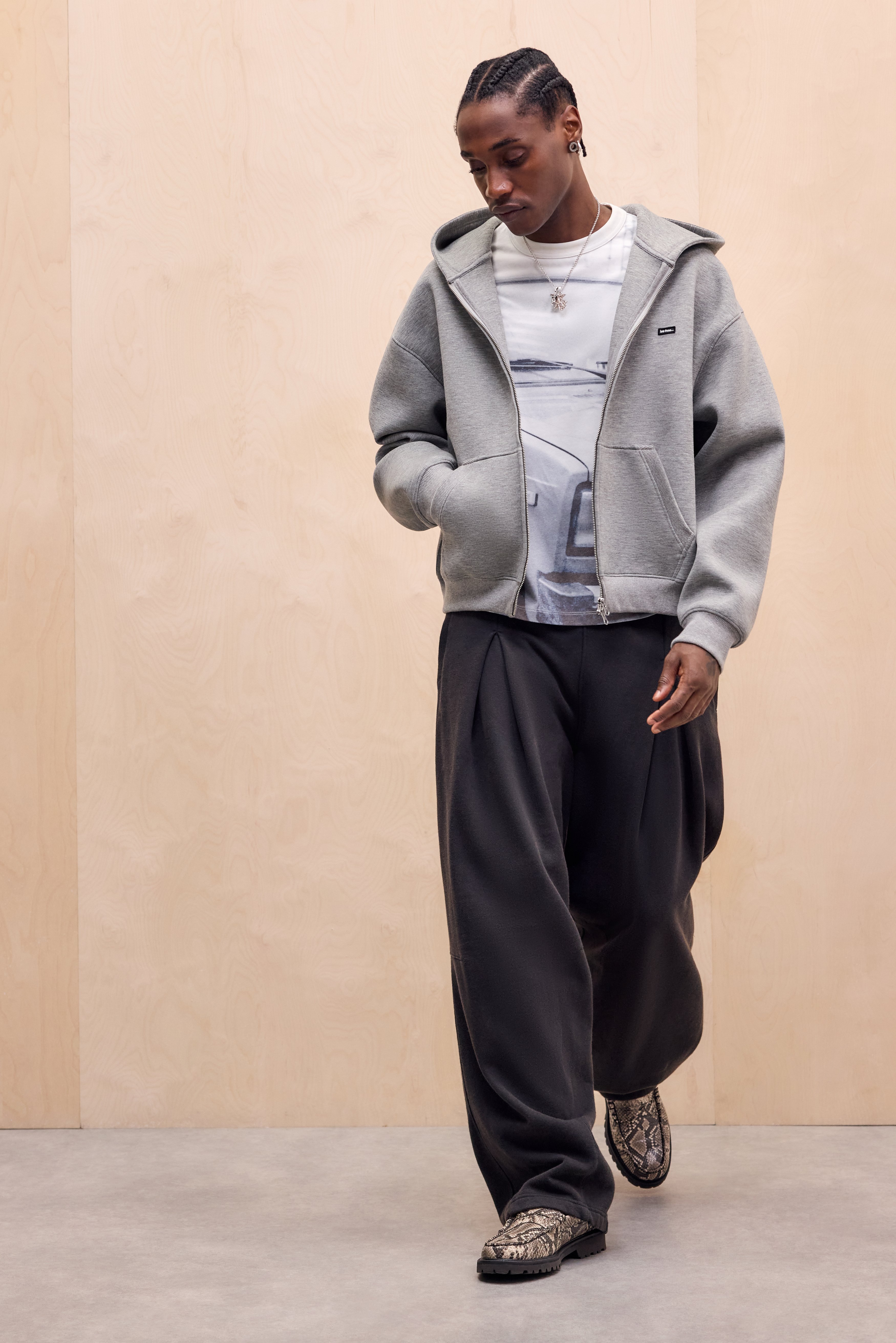 iets frans BOXY ZIP HOODIE UNISEX - Sweat zippé - grey/gris