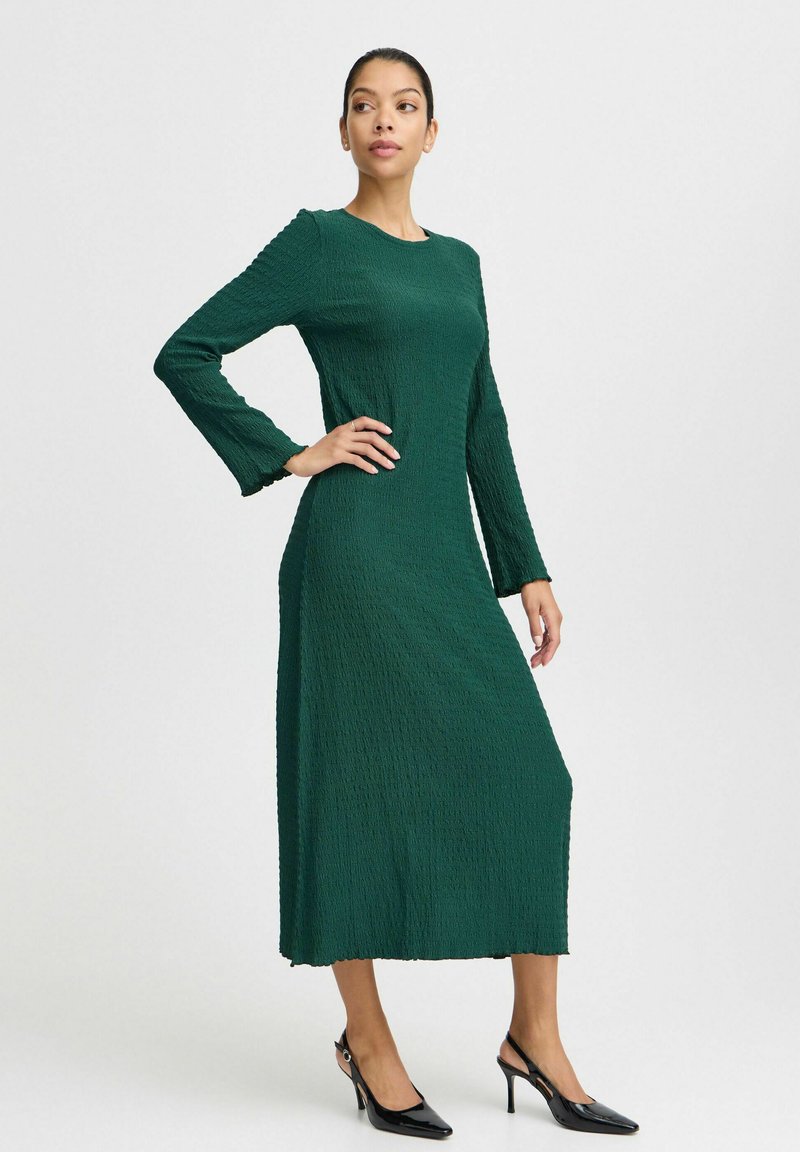 nail polish with dark green dress Moss Green Metallic Umbra Dress