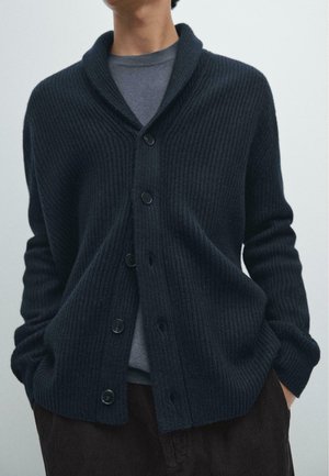 WITH COLLAR  - Cardigan - dark blue