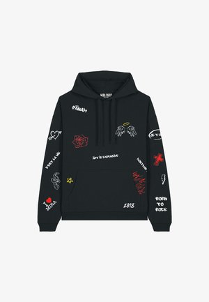 Mira Paris, GRAFFITI HEAYVWEIGHT UNISEX OVERSIZED - Jersey con capucha - black