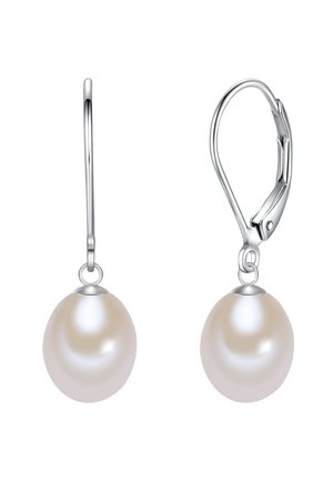 KLAPPCREOLEN STERLING SILBER SÜSSWASSER-ZUCHTPERLE WEISS LULU & JANE PERLENOHRCREOLEN - Ohrringe - silberfarben