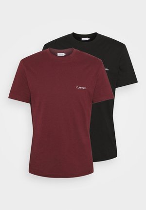 CHEST LOGO 2 PACK - T-shirt z nadrukiem - tawny port/black