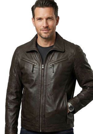 Lederjacken24, RANGER - Leather jacket - dunkelbraun