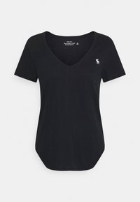 Abercrombie & Fitch 3-PACK SHORT-SLEEVE ICON V-NECK TOPS - T-shirt basic - BLACK/ WHITE/ NAVY