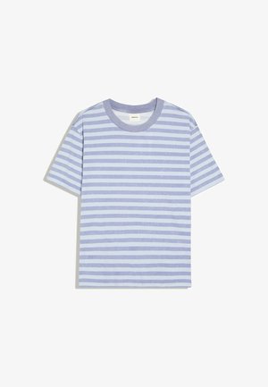Bershka, STRIPED WASHED SHORT SLEEVE - T-SHIRT - T-shirts print - blue