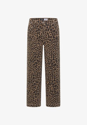 Cecil, HIGH WAIST WIDE LEG JEANS MIT LEO-MUSTER - Wide Leg - creamy mocha