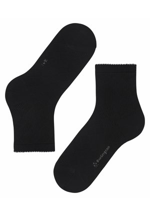 Calze alla caviglia nere con motivo a diamante, realizzate in materiale testurizzato. Presentano una fascia a coste e un logo sottile sul lato.