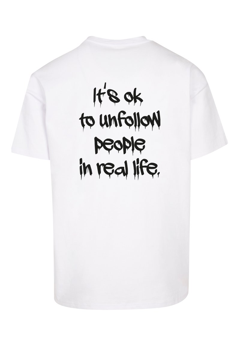 Merchcode UNFOLLOW FRONT OVERSIZE - T-shirts med print - white