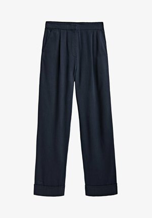 FULL LENGTH WITH TURN-UP HEMS - Spodnie materiałowe - dark blue