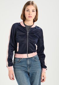 Urban Classics LADIES BUTTON UP TRACK JACKET - Geacă bomber - navy/lightrose/white