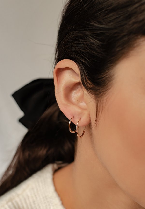 SET OF 4 SLIM HOOP - Ohrringe - rosegoldfarben