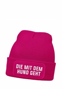 MoonWorks PATCH SPRUCH DIE MIT DEM HUND GEHT LUSTIG - Beanie - pink